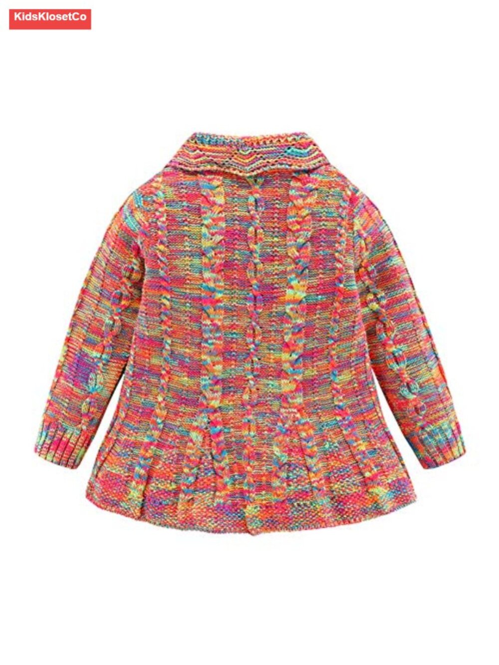 Girls Cable Knit Cardigan Button Down - Picture 2 of 6